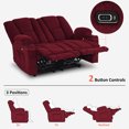 thumbnail image 6 of MCombo Power Loveseat Recliner w/ Massage USB Port for Living Room Burgundy Fabric 6025, 6 of 9