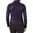 thumbnail image 2 of Celebrity Women's Purple Lambskin Leather Jacket Motorcycle Slim Fit Biker W656, 2 of 3