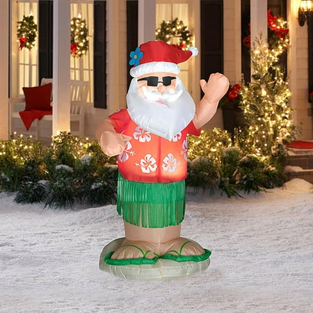 Airblown animated santa dancing hula christmas yard 