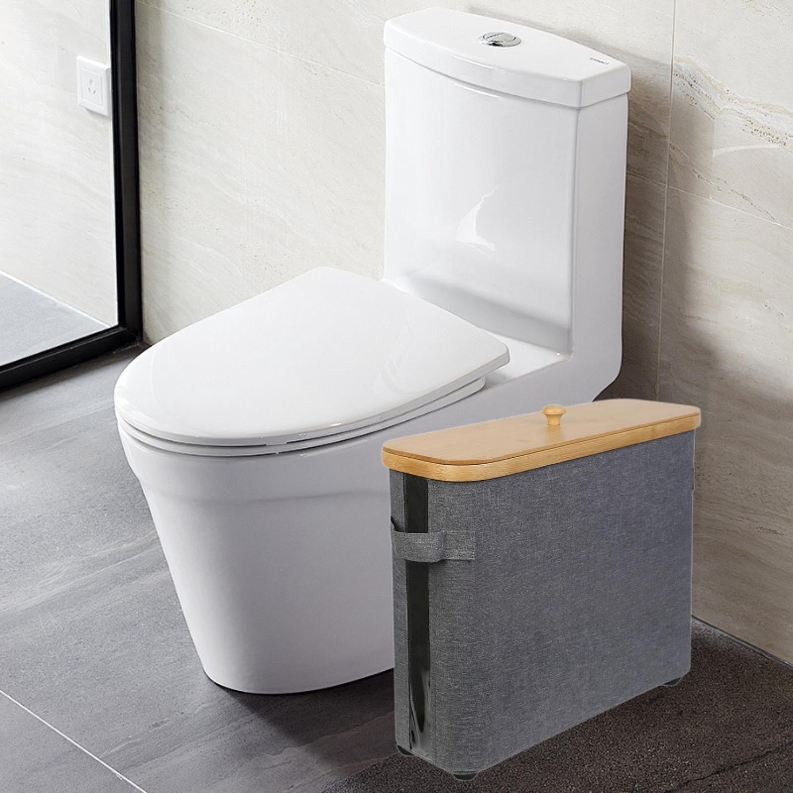 Fiocias Toilet Paper Holder Toilet Paper Organizer Foldable Multifunctional Large with grey