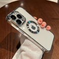 thumbnail image 2 of Luxury Plating Charm Logo Hole Hollow Case For iPhone15 14 13 11 12 Pro XR XS Max 7 8 Plus SE3 Soft Transparent Shockproof Cover, 2 of 5