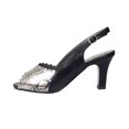 thumbnail image 3 of FLORAL Corina Women's Wide Width Two Tone Metallic Snake Front Dress Slingback BLACK 7, 3 of 6