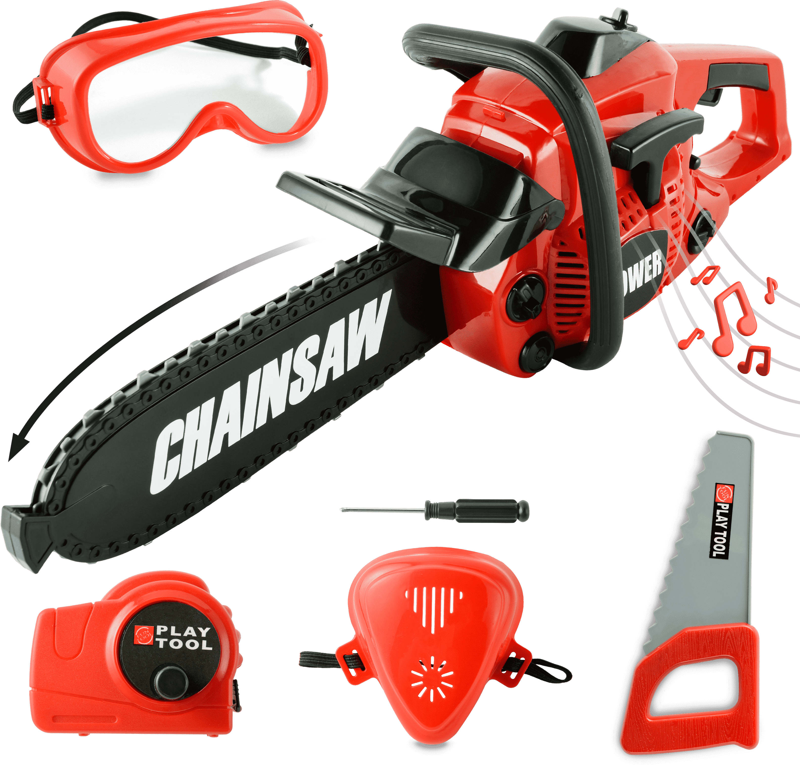 Lanard, Kids Sounds & Action Toy, Clean Cut Chainsaw, Battery