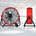 thumbnail image 6 of 24"Industrial Fan High Velocity,Heavy Duty Drum Fan up to 8100CFM,3-Speed & 360°Adjustable,Ideal for Home, Garage, Indoor/Outdoor Use, Red, 6 of 8
