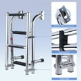 thumbnail image 2 of Marinebaby 4 Step Pontoon Boat Ladder Stainless Steel Folding Outboard Ladder 2+2 Steps with Wide Pedals, 2 of 6