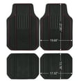 Auto Drive 4PC Rubber Floor Mats Hybrid Sports Red Universal Fit