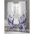 thumbnail image 4 of Purple Blooms Floral Sheer Curtains 84 Inch Length 2 Panels Set Window Treatments, Farmhouse Spring Flowers Botanical Rod Pocket Semi Curtains for Living Room/Bedroom/Kitchen Décor, 104"W x 84"L, 4 of 7