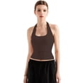 thumbnail image 5 of Women's Double Lined Halter Tops Trendy Backless Going Out Tank Tops, 5 of 7