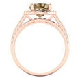 thumbnail image 4 of Clara Pucci 18K Rose Gold 2.52 Simulated Champagne Engraveable Engagement Ring + Wedding Band Set, 4 of 7