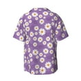 thumbnail image 2 of Xecao offers the Daisies Flowers for Men's Casual Short-sleeved Shirt, a button-up collared shirt with a pocket, perfect for beach vacations and yacht travel in the Medium size., 2 of 7