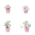 thumbnail image 2 of deevoka 4 Pieces Artificial Flowers Potted Fake Potted Plants for Housewarming Shelf White, 2 of 9