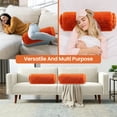 thumbnail image 3 of Cheer Collection Shaggy Long Hair Bolster Pillow, Rust, 3 of 5