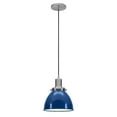 thumbnail image 3 of Evelyn&Zoe Madison 8" Wide Pendant with Metal Shade in Blue/Polished Nickel/Blue, 3 of 7