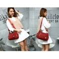 thumbnail image 3 of Bolso de hombro Nikou tipo mensajero color rojo vino gran capacidad con múltiples bolsillos, 3 of 15