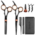 thumbnail image 1 of Kit profesional de tijeras para cortar el cabello con tijeras de entresacar, peine y estuche de cuero para estilistas., 1 of 5
