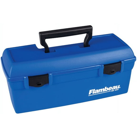 Flambeau Outdoors, 6009TD Lil Brute Fishing Tackle Box with Lift-Out Tray, Blue, 13 inches Long, Plastic
