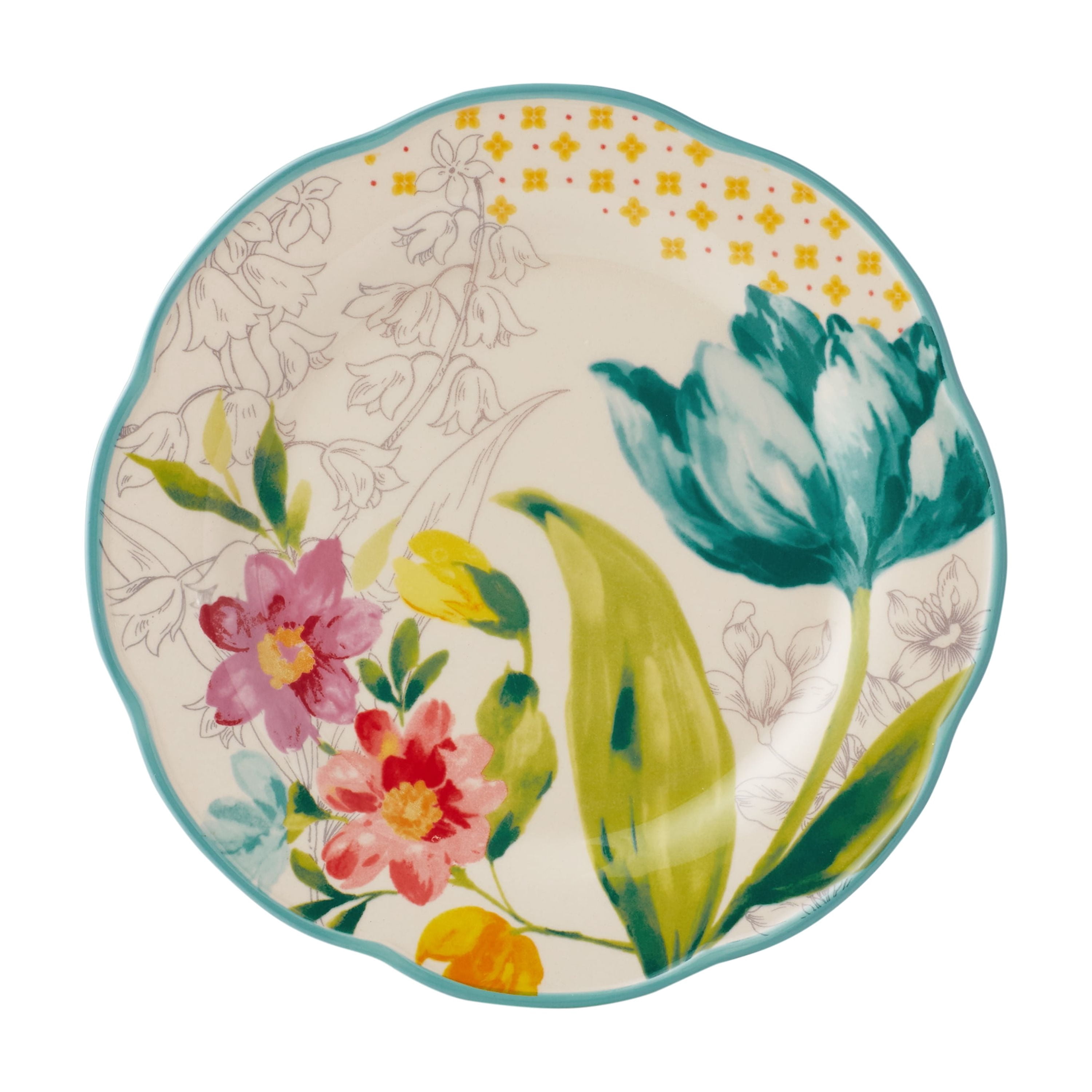 (2 pack) The Pioneer Woman Blooming Bouquet 12-Piece Dinnerware Set