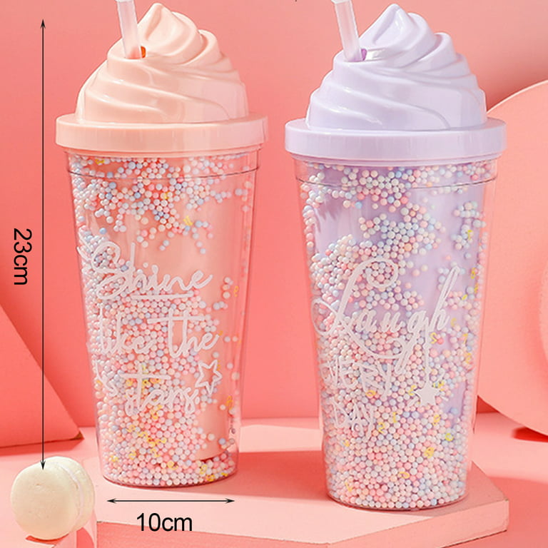 Drinking Cup With Lids And Straws,23Oz/670ml Smoothie Cups, Iced