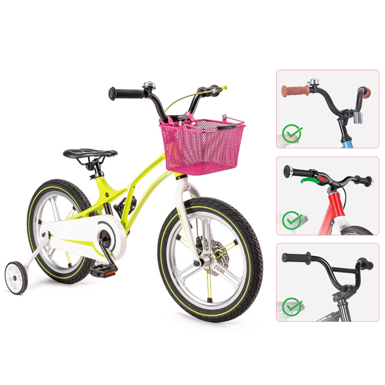 Durability Irons Child Bike Basket Convenient Storage Bike Front Basket Family Outings Accessory