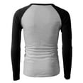 thumbnail image 3 of H2H Mens Casual Slim Fit Raglan Long Sleeve Henley T-Shirts(CMTTL077), 3 of 5