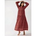 thumbnail image 4 of Printed V-Neck Maxi Dress with Buttons, 4 of 6
