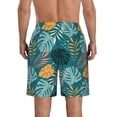 thumbnail image 3 of Kdxio Tropical Leaves Pattern Mens Casual Shorts - Drawstring Summer Beach Sports Shorts for Men, 3 of 9