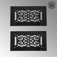 thumbnail image 2 of Renovators Supply Air Ventilation Grille | Cast Aluminum Victorian Walkable Floor Register | Luxurious Black Finish 10" x 5.5" Overall Ceiling Register Pack of 2, 2 of 8