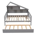 thumbnail image 4 of Full Size Platform Bed with Trundle and Shelves, Gray My Lux Decor Round, 4 of 6