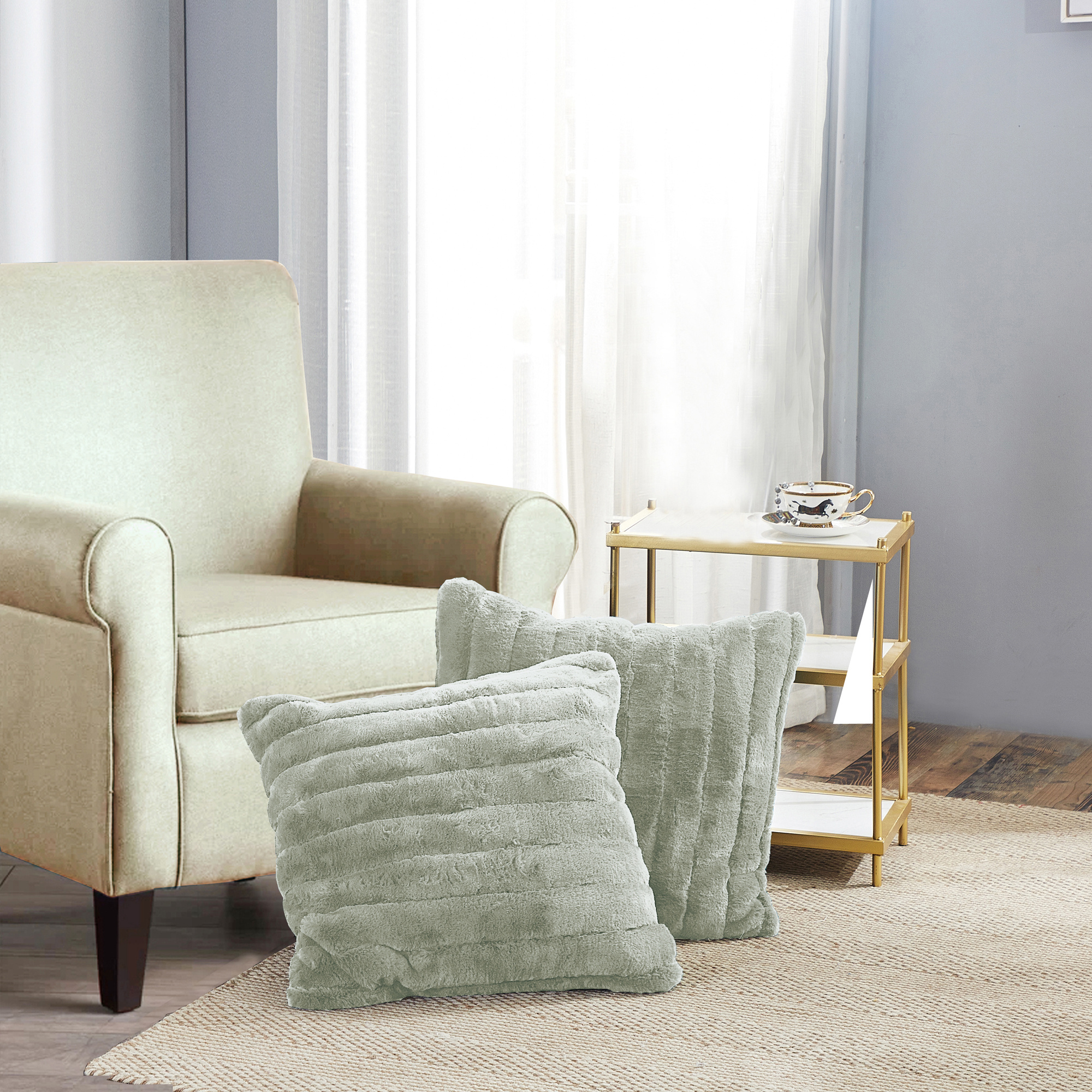 Home Soft Things Super Soft Decorative pillow shell 2pcs set Gray Down 26" x 26"