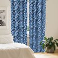 thumbnail image 3 of Ambesonne Abstract 4-Panel Curtains, Intertwined Round Elements, 56"x84", Night Blue Pale Blue, 3 of 4