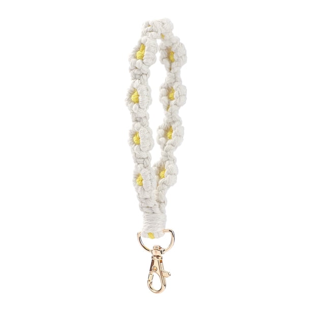 RKSTN chain bracelet Bohemian Hand-woven Flower Keychain Clashing Color Keychain Bracelet Pendant Phone Chain