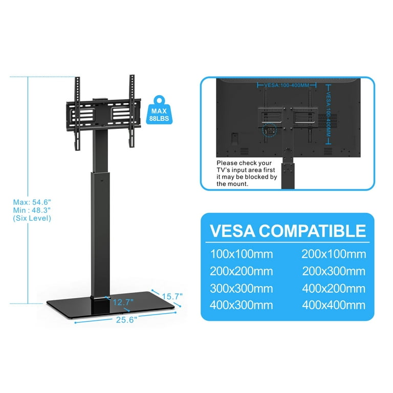 FITUEYES Floor TV Stand with Swivel Mount for up to 55 inch Samsung Vizio TCL LED LCD Flat Screen TVs TT106001MB FITUEYES Floor TV Stand with Swivel Mount for up to 55 inch Samsung Vizio TCL LED LCD Flat Screen TVs TT106001MB