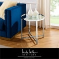 thumbnail image 4 of Nicole Miller  21.6 x 21.6 x 21.6 in. Posh Living Leiah Cross Legs End Table with Mirrored Top, Chrome, 4 of 8