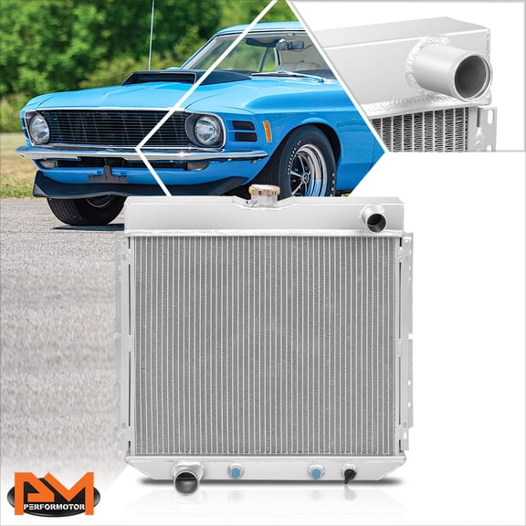 PM PERFORMOTOR 3-Row Full Aluminum Racing Radiator for 69-73 Ford Mustang/Pinto Mercury Cougar