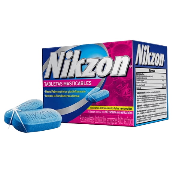 Nikzon 90 Tabs. each  2 PACK!!  Chewable treatment For Hemorrhoid Anti Inflammatory Hemorroides, Total of 180 Tabs.