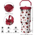 thumbnail image 2 of Ladybug Stainless Steel Tumbler, 20oz Flip Lid Travel Mug, Reusable Cup & Water Bottle - Ladybug Gifts for Women & Girls, 2 of 6