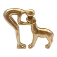 thumbnail image 2 of Figura de humano y perro, estatua de hombre y perro, adorno coleccionable de colección de recuerdos para Oro, 2 of 9