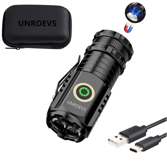 Linterna UNROEVS Mini de 2550 lúmenes recargable USB-C