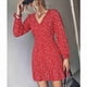 thumbnail image 2 of Vestido De Otoño, Vestido Con Dobladillo Con Volantes De Cintura Alta Y Cuello En V Para Ir De Compras, 2 of 7