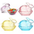 thumbnail image 2 of Easter Candy Dish Bunny Glass Jar with Lid Set of 4 Colorful Bunny Candy Bowls Spring Easter Table Decorations Party Favor Storage, 2 of 4