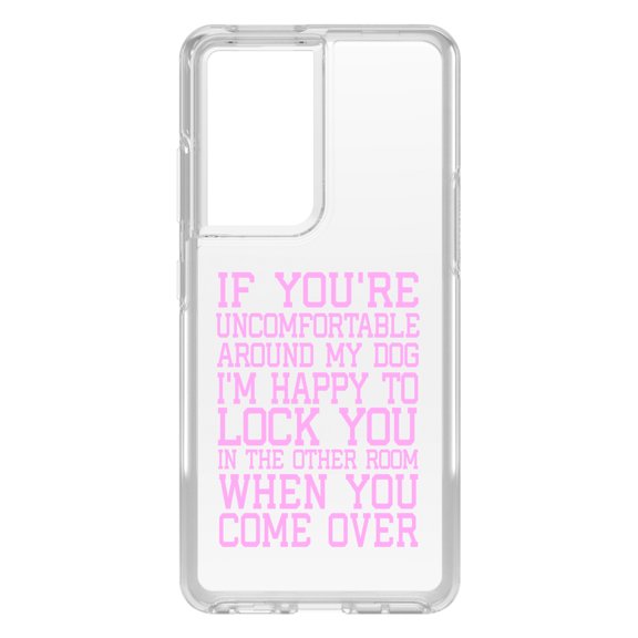 DistinctInk Clear Hybrid Case for Samsung Galaxy S21 Ultra (6.8" Screen) - Lock you in Other Room - Lightweight Grip