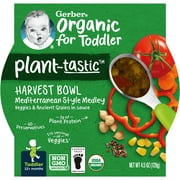 Gerber Organic for Toddler Plant-tastic Harvest Bowl, Mediterranean Medley, 4.5 oz Tray