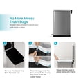 thumbnail image 4 of Home Zone Living Bote de basura de cocina delgado de 12 galones, acero inoxidable, pedal, 45 litros, 4 of 5