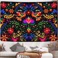 thumbnail image 4 of Mexican Tapestry, Cute Bright Colorful Ethnic Floral Birds Butterfly Pattern Boho Tapestry, Mexican Embroidery Style Trippy Hippie Aesthetic Tapestries for Bedroom Living Room Dorm, 4 of 6