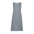 thumbnail image 4 of Sundresses for Women, 2024 Casual V-Neck Sleeveless Cute Petite Mini Dress Loose Fit High Waist Tiered Flowy Boho Sundress Summer Coverup Dress Tank Dresses Vacation/Beach Wear, 4 of 6