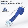 thumbnail image 2 of Uxcell Lashing Strap with Buckles, Cam Buckle Tie Down Straps Adjustable Heavy Duty Secure Cinch Straps for Kayak Bicycles Blue, 2 of 7