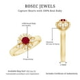 thumbnail image 5 of Rosec Jewels Natural Ruby Flower Engagement Ring for Women - Ruby Diamond Ring - AAA Quality - With Jewelry Box, 14K Yellow Gold, US 9.00, 5 of 9