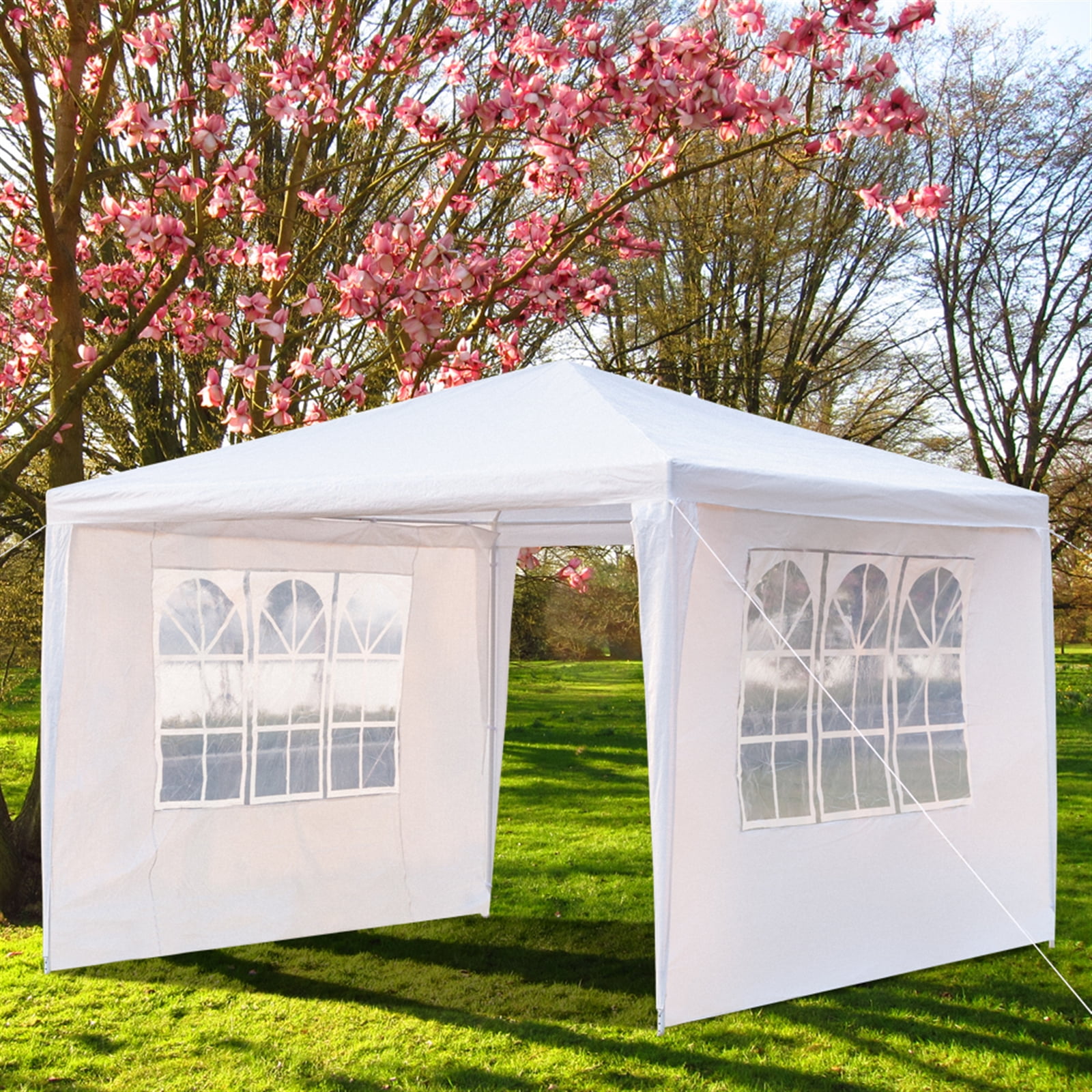 Lowestbest 10' x 10' Canopy Tents for Outside, Waterproof Three Sides Tents and Canopies for Wedding, Party, Commercial Event, White Lowestbest 10' x 10' Canopy Tents for Outside, Waterproof Three Sides Tents and Canopies for Wedding, Party, Commercial Event, White