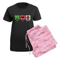 thumbnail image 5 of CafePress - Peace Love Basketball Women's Dark Pajamas - Women's Short Sleeve Print T-Shirt and Pants Dark Cotton Pajama Set, 5 of 7