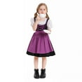 thumbnail image 4 of FYDUU Girls Casual Dresses Girls Cute Girls Oktoberfest Festival Dress Kids German Dirndl Halloween Outfits Short Sleeve Midi Dresses Fall Toddlers Dresses S, 4 of 8